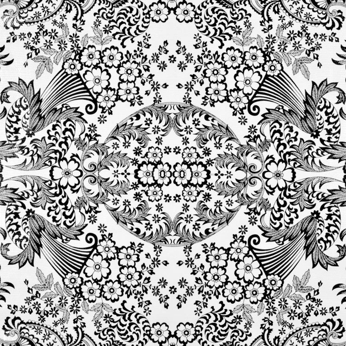 Black Paradise Lace Oilcloth Fabric image 1 of 1