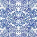 Blue Paradise Lace Oilcloth Fabric