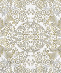 Gold/White Paradise Lace Oilcloth Fabric