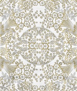 Gold/White Paradise Lace Oilcloth