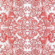 Red Paradise Lace Oilcloth Fabric