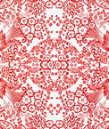 Red Paradise Lace Oilcloth Fabric