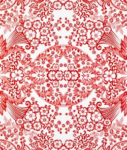 Red Paradise Lace Oilcloth