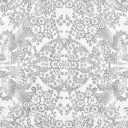 Silver Paradise Lace Oilcloth Fabric