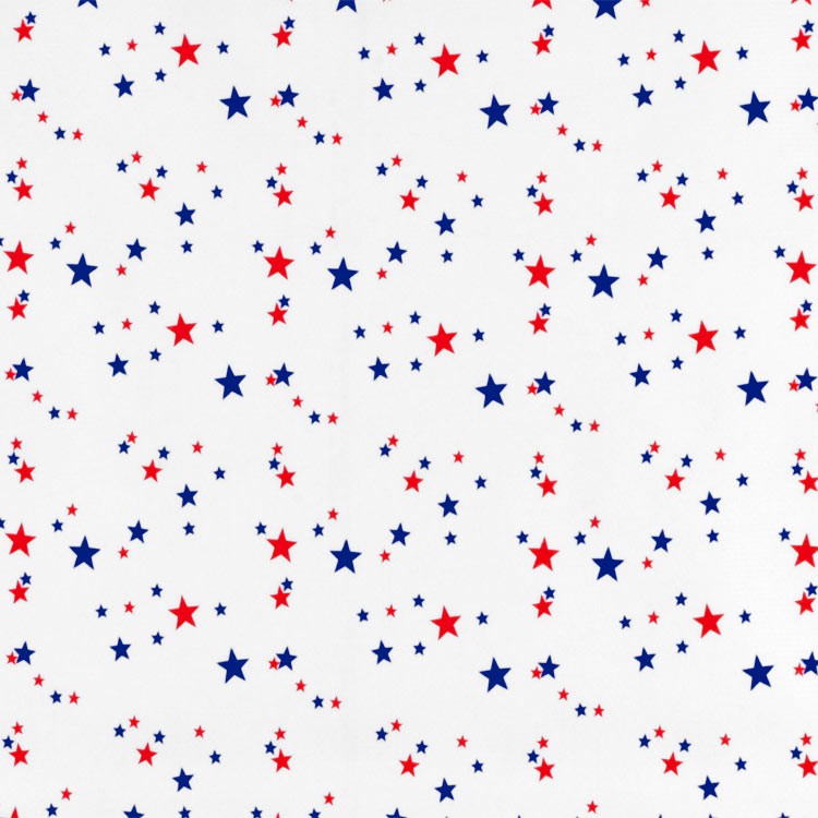 Blue/Red Stars Oilcloth Fabric