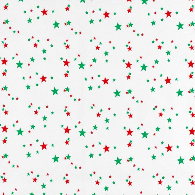 Red/Green Stars Oilcloth Fabric
