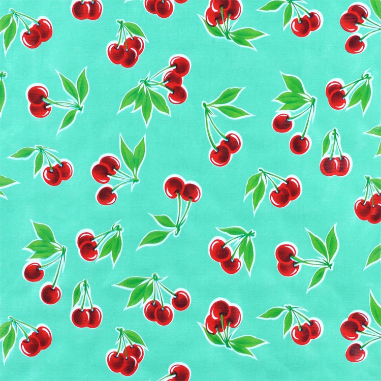 Aqua Stella Oilcloth Fabric
