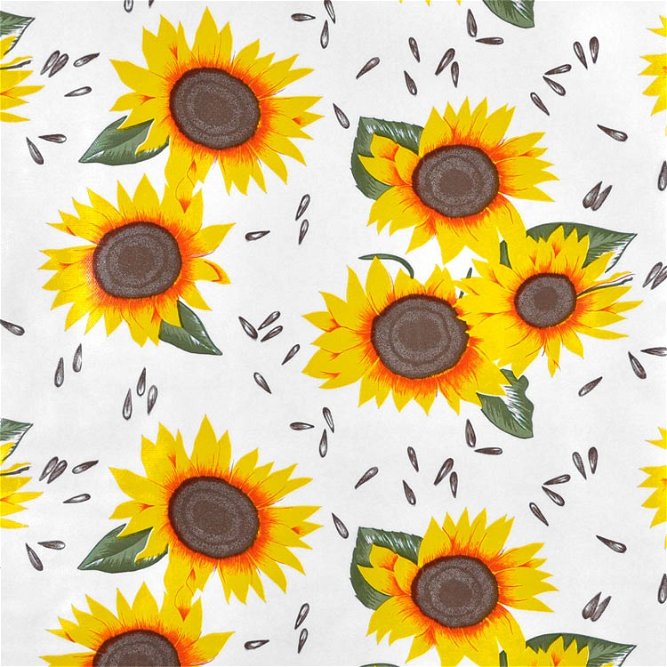 Natural Sunflower Oilcloth Fabric
