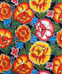 Black Tehuana Oilcloth Fabric