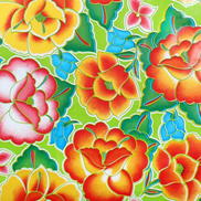 Lime Green Tehuana Oilcloth Fabric