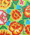 Lime Green Tehuana Oilcloth Fabric