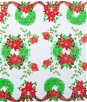 Christmas Wreath White Oilcloth Fabric