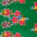 Poinsettia Bottle Green Oilcloth Fabric