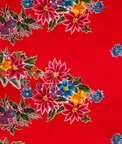 Poinsettia Red Oilcloth Fabric