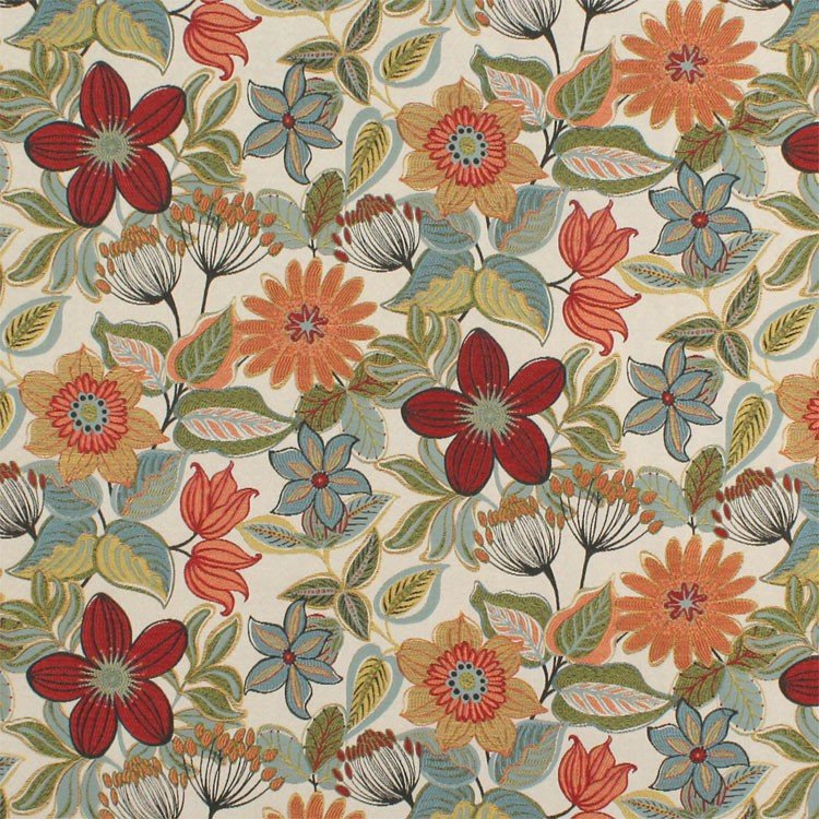 Colorful Boho Fabric by the Yard Retro Floral Upholstery 