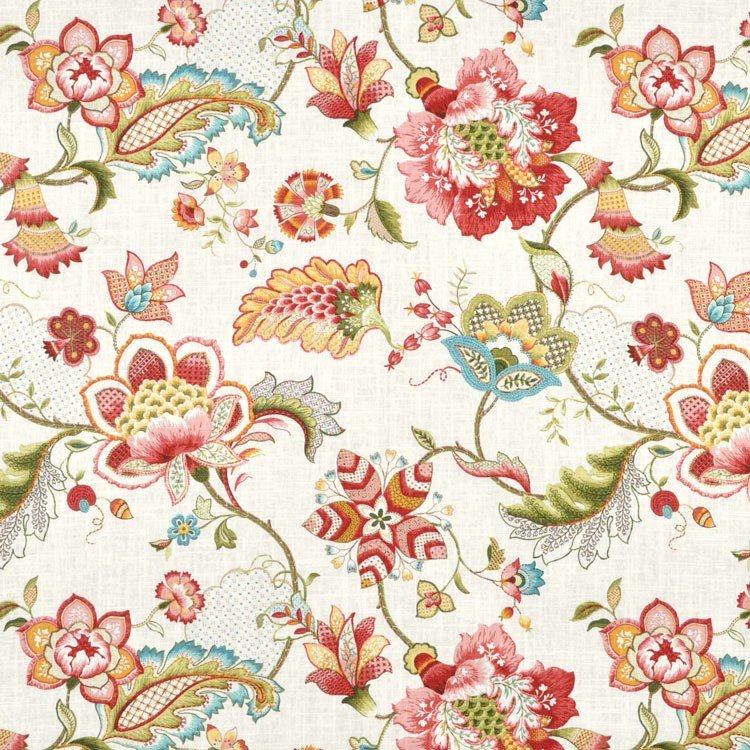 Vintage Fabric by the Yard, Natural Theme Floral Motifs with Fall Flowers  and Blossoms Patterns, Decorative Upholstery Fabric for Sofas and Home