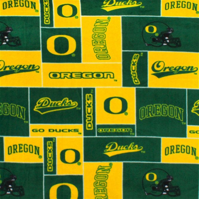 Oregon Ducks Allover NCAA Fleece Fabric