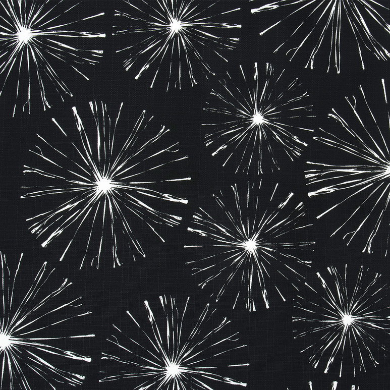 Premier Prints Outdoor Sparks Black Luxe Polyester Fabric