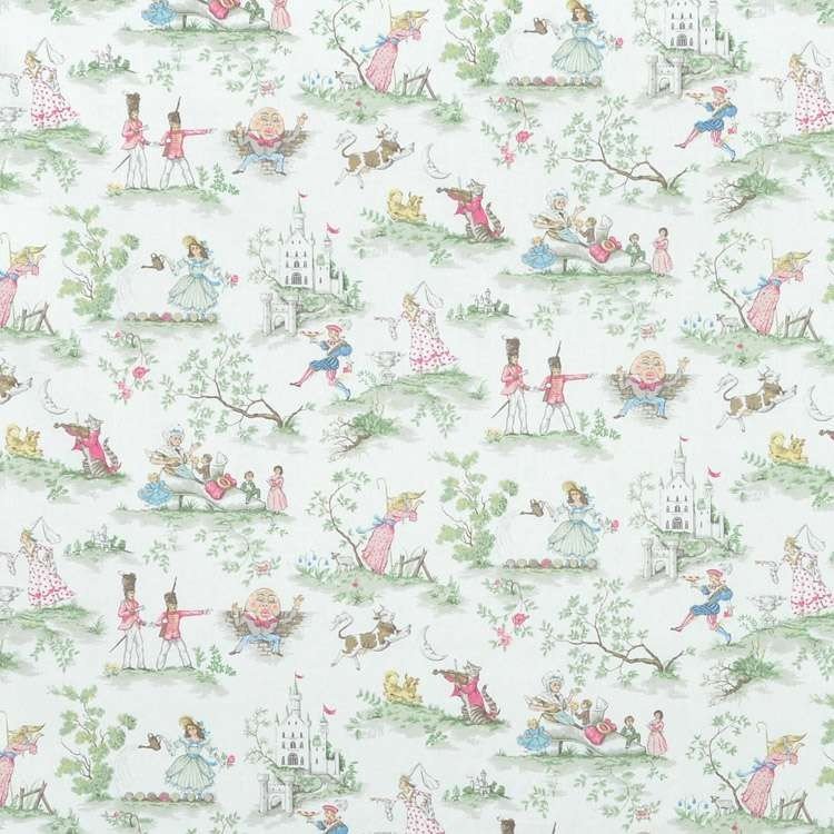 Pink Blue Floral Bird Toile Fabric by the Yard, Modern Toile De Jouy Cotton  Lawn Print for Sewing Apparel Craft Sold by the 1/2 Yard 