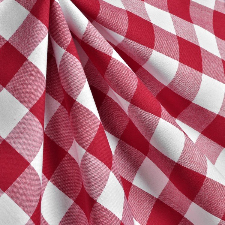 1/4 inch Red Gingham Fabric per Yard 60 inch Polyester/Cotton Blend