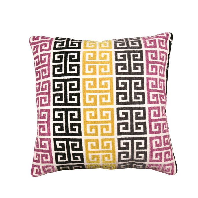 18" x 18" Genevieve Greek Key Lilas Decorative Pillow Cover image 2 of 2