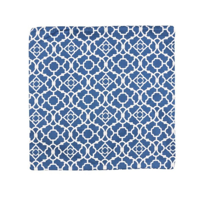 18" x 18" Lovely Lattice Lapis Printed Decorative Pillow Cover image 1 of 2