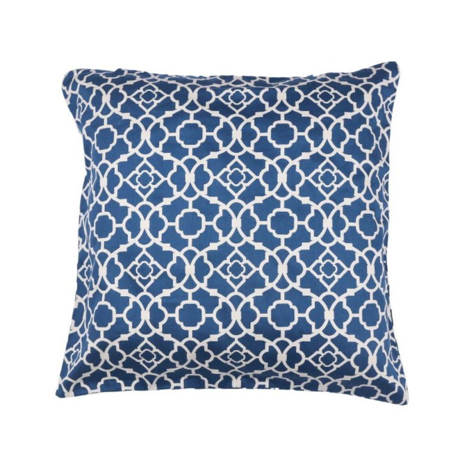 18" x 18" Lovely Lattice Lapis Printed Decorative Pillow Cover image 2 of 2