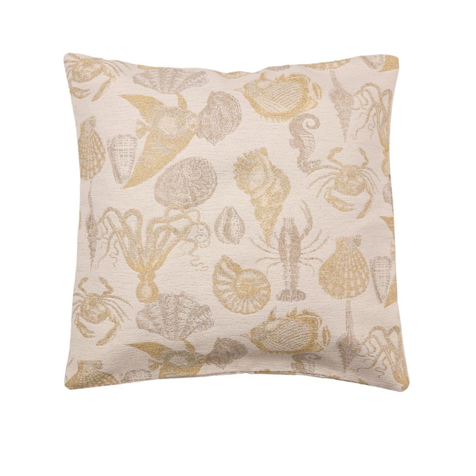 19" x 19" Layton Sea Life Ash/Gold Decorative Pillow Cover image 2 of 2