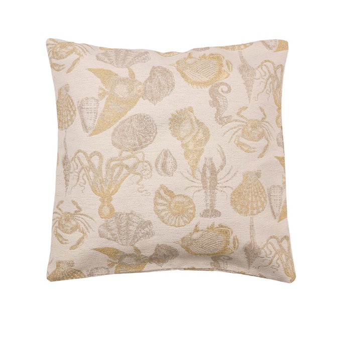 19" x 19" Layton Sea Life Ash/Gold Decorative Pillow Cover image 2 of 2