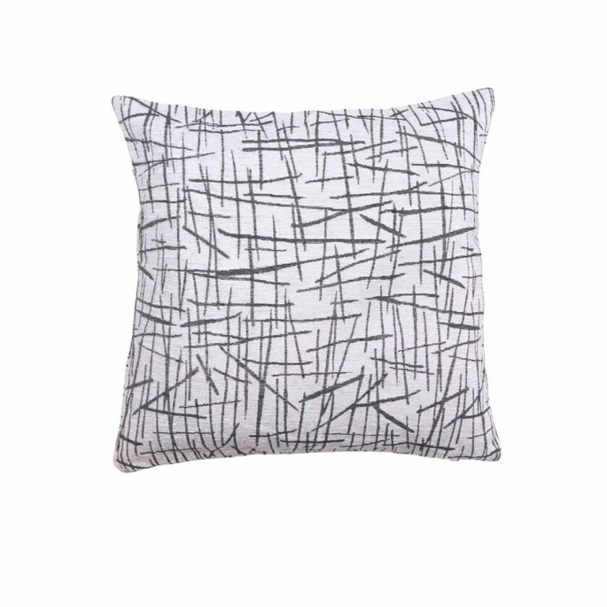 18" x 18" Crosshatch Grey Decorative Pillow Cover image 2 of 2