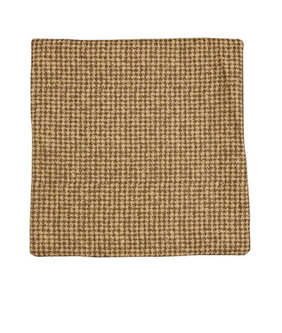 18 inch x 18 inch Brown/Sage Houndstooth Decorative Pillow Cover