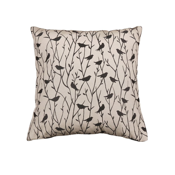 18" x 18" Bird Silhouette Black Decorative Pillow Cover image 2 of 2