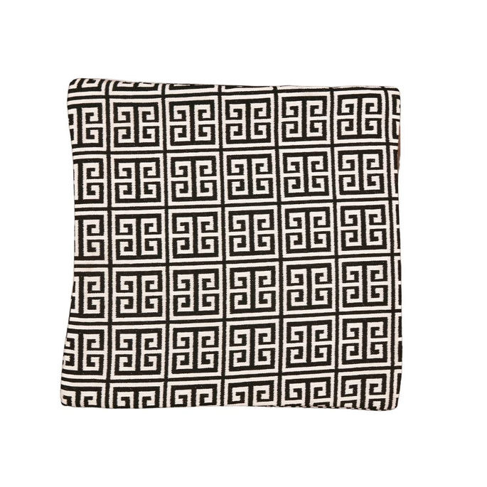 18" x 18" Greek Keys Athena Black/White Decorative Pillow Cover image 1 of 2