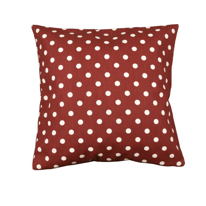 18" x 18" Red On White Polka Dot Decorative Pillow Cover image 2 of 2