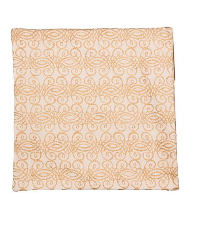 18 inch x 18 inch Ivory/Gold Scroll Jacquard Decorative Pillow Cover
