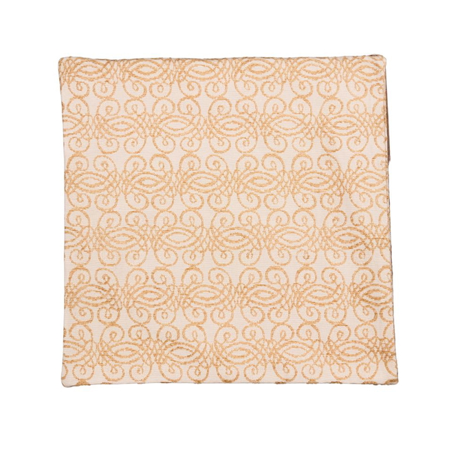 18" x 18" Ivory/Gold Scroll Jacquard Decorative Pillow Cover image 1 of 2