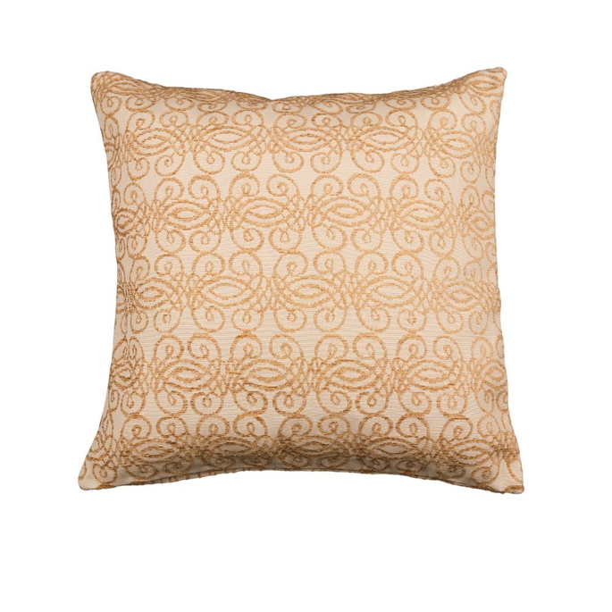 18" x 18" Ivory/Gold Scroll Jacquard Decorative Pillow Cover image 2 of 2