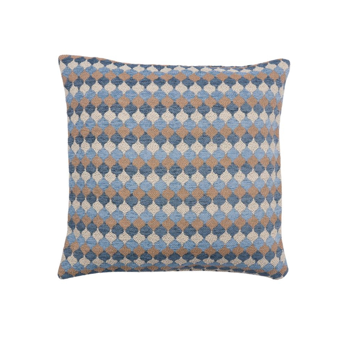 18" x 18" Bella Trellis Blue/Tan Decorative Pillow Cover image 2 of 2