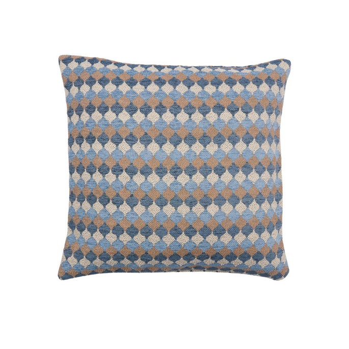 18" x 18" Bella Trellis Blue/Tan Decorative Pillow Cover image 2 of 2