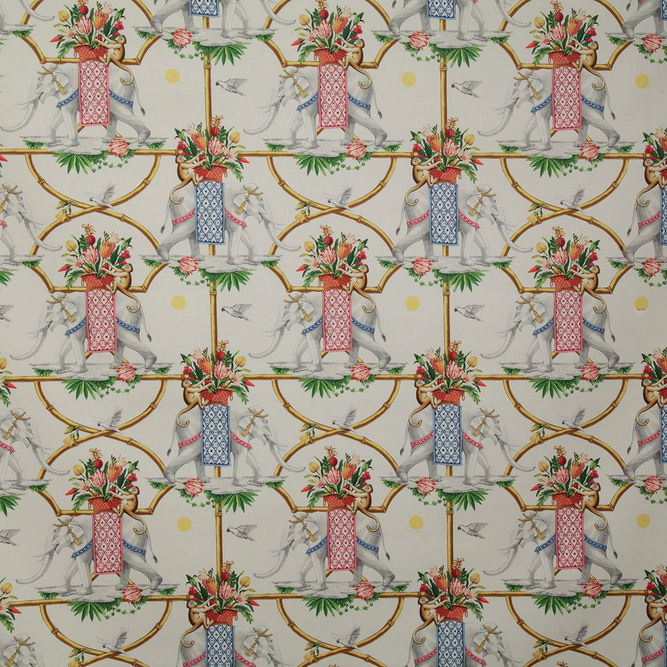 Pindler &amp; Pindler Elephant Parade Ivory Fabric