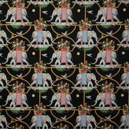 Pindler & Pindler Elephant Parade Noir Fabric