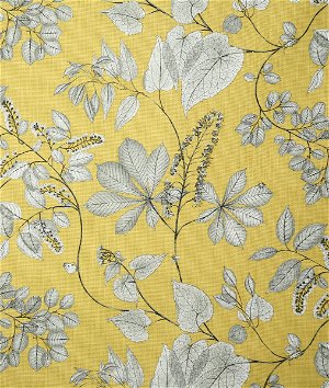 Arboretum Citrine Yellow Floral home decor Drapery Fabric by P/Kaufmann