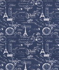 Premier Prints Paris Vintage Indigo Canvas Fabric
