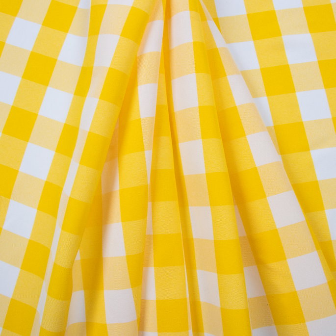 Yellow/White Picnic Check Poplin Fabric image 2 of 2