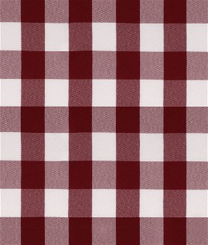 Burgundy Picnic Check Poplin Fabric