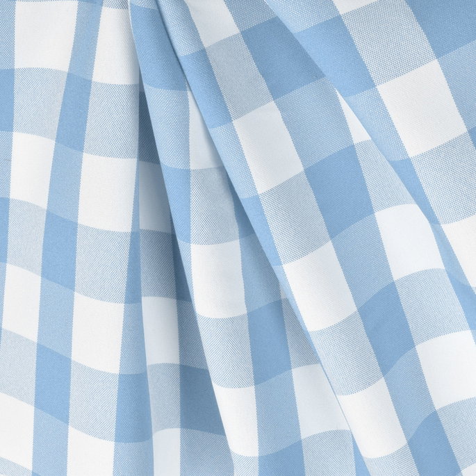 Sky Blue Picnic Check Poplin Fabric image 2 of 2