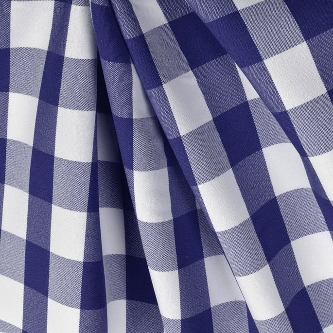 Royal Blue Picnic Check Poplin Fabric image 2 of 2
