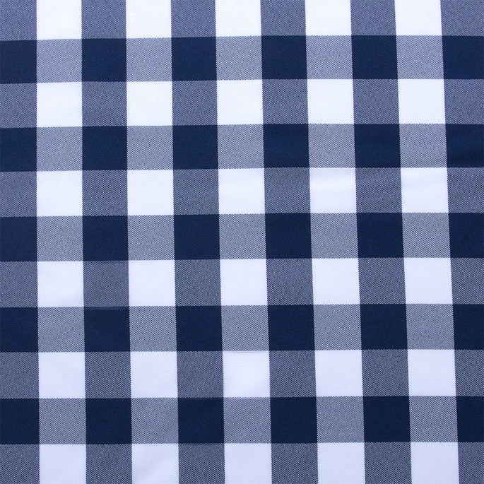 Navy Blue/White Picnic Check Poplin Fabric image 1 of 2