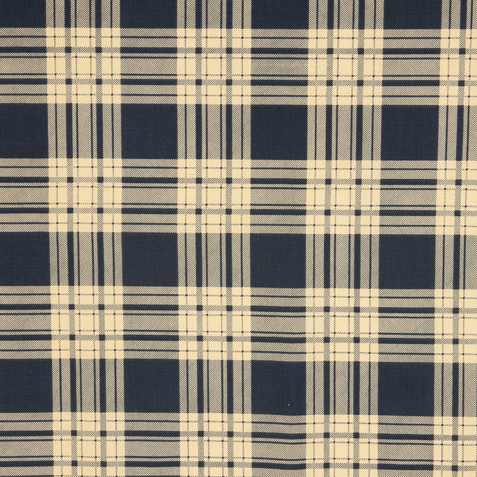 Navy/Tan Kilt Tartan Plaid Fabric image 1 of 2