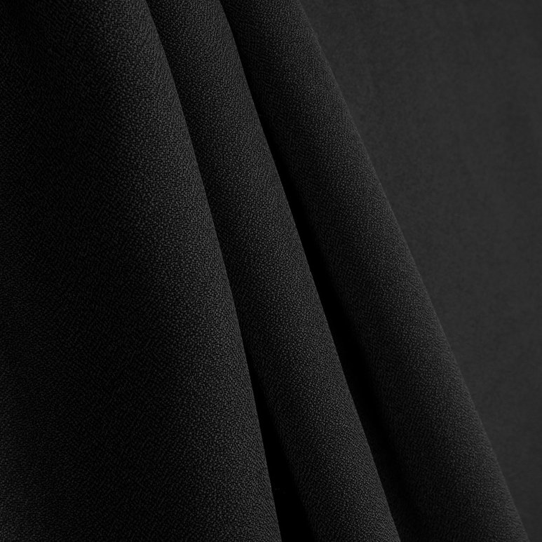 Black Polyester Crepe Fabric